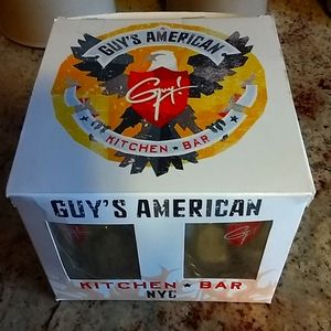 Set of four Guy's American kitchen and bar Guy Fieri restaurant in New York City